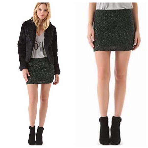 Haute Hippie Dresses & Skirts - HAUTE HIPPIE Navy Basic Junk Beaded Mini Skirt